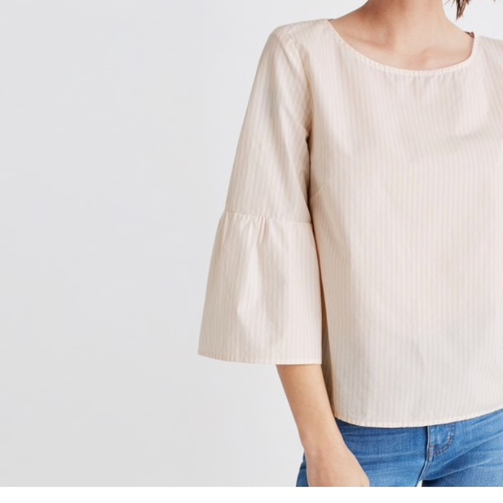 Madewell striped bell sleeve top. Size small